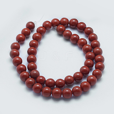 Natural Red Jasper Beads Strands X-G-I199-25-6mm-1