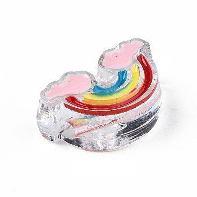 Transparent Acrylic Enamel Beads X-OACR-N130-026-03-1