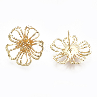 Brass Stud Earrings KK-S348-122-1