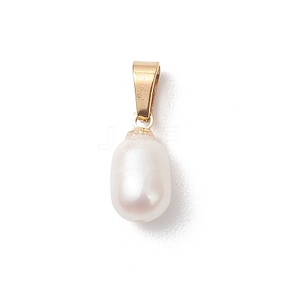 Natural Cultured Freshwater Pearl Rice Charms PALLOY-JF04823-1