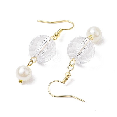 Acrylic Faceted Round Dangle Earrings EJEW-JE05833-1