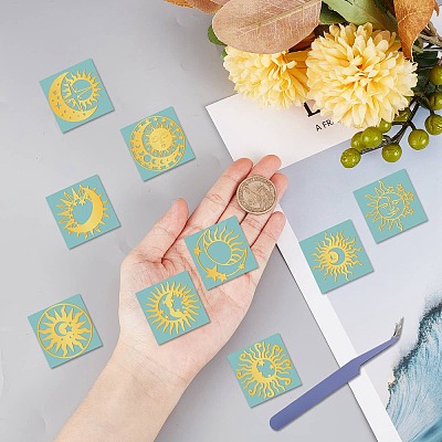 Nickel Metal Waterproof Self-Adhesive Picture Stickers DIY-WH20016-008-1
