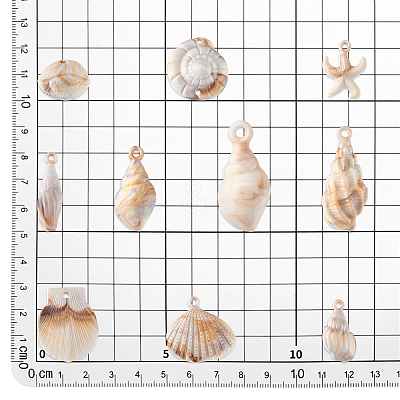100Pcs 10 Styles Opaque Acrylic Pendants OACR-PH0004-41-1