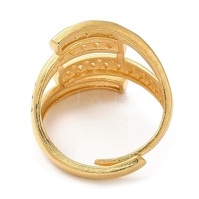 Light Gold Brass Adjustable Rings for Women LS-RJEW-A022-01A-1