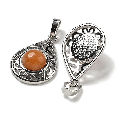 Natural Red Aventurine Pendants G-Q158-05P-26-1
