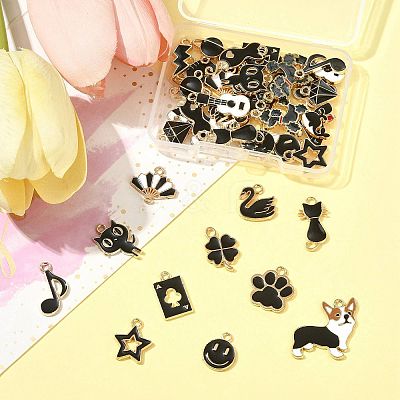 40Pcs 20 Styles Alloy Enamel Charms ENAM-FS0003-38B-1