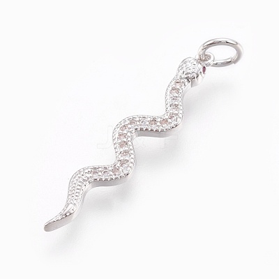 Brass Micro Pave Cubic Zirconia Pendants ZIRC-O026-22P-NR-1