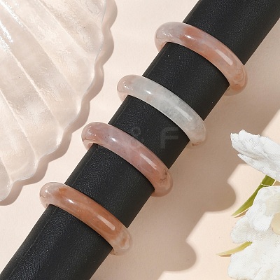 Natural Xinjiang Golden Silk Jade Finger Rings for Women RJEW-G360-01B-1