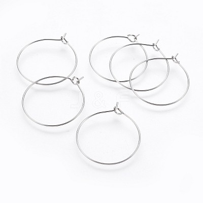 316 Surgical Stainless Steel Hoop Earring Findings STAS-P221-01A-P-1