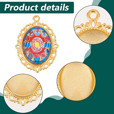DIY Blank Oval Pendant Making Kit DIY-PH0020-84-1