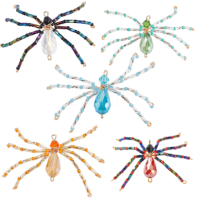 10Pcs MIYUKI Seed & Glass Beaded Pendants FIND-SC0009-97-1