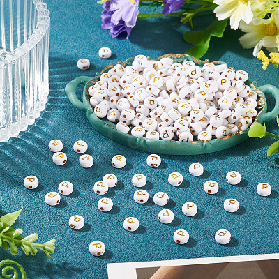 500Pcs Plating Acrylic Beads PACR-TADJ0001-01P-1