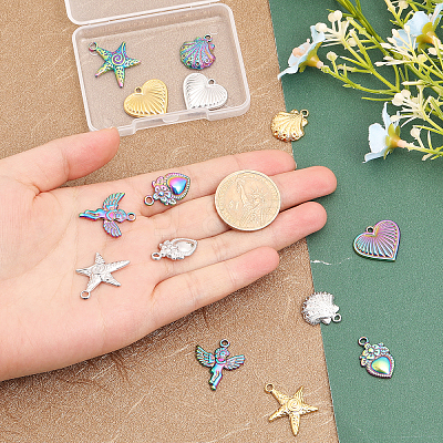 15Pcs 15 Styles 304 Stainless Steel Pendants STAS-CA0001-97-1