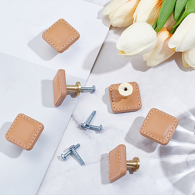 6Pcs Imitation Leather Jewelry Box Drawer Handles FIND-CL0001-69B-1