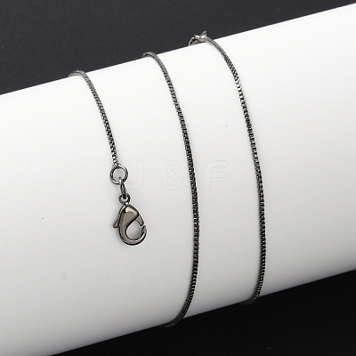 Brass Box Chain Necklaces for Women NJEW-D302-41B-1