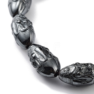 Non-Magnetic Synthetic Hematite Beaded Stretch Bracelets BJEW-H589-01G-1