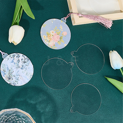 30Pcs Transparent Acrylic Big Pendants MACR-SC0001-74-1