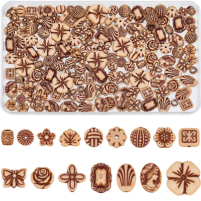 160Pcs 16 Styles Opaque Acrylic Beads SACR-SC0001-63-1