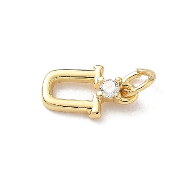 Brass Pave Clear Cubic Zirconia Charms KK-A273-01G-U-1