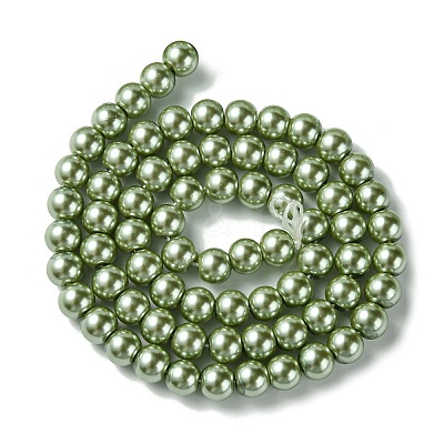 Eco-Friendly Dyed Glass Pearl Beads Strands HY-A008-6mm-RB055-1