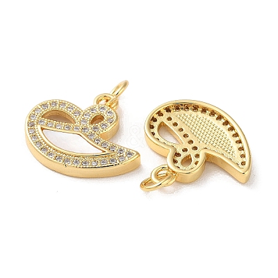 Brass Micro Pave Clear Cubic Zirconia Pendants KK-B083-33E-G-1