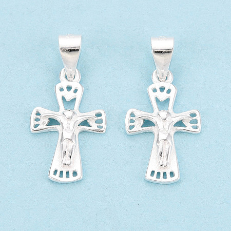 925 Sterling Silver Jesus Cross Pendants STER-N016-121S-1