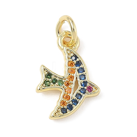 Brass Micro Pave Cubic Zirconia Pendants ZIRC-I356-07G-02-1