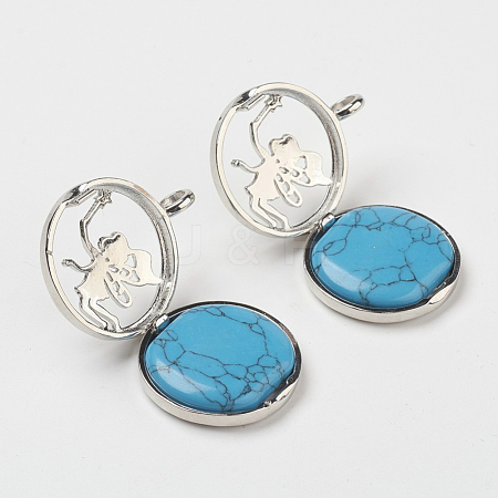 Synthetic Turquoise Pendants G-G910-D02-1
