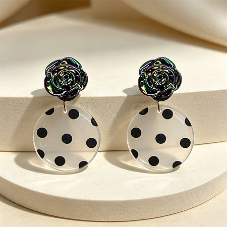 Iron & Acrylic Stud Earrings for Women WGBA101-01-1