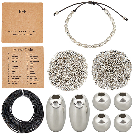 DIY Morse Code Beaded Bracelet Necklace Making Kit DIY-SC0024-46D-1