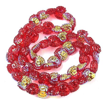 Electroplate Baking Paint Transparent Glass Beads Strands GL-CBA17FF-01A-1
