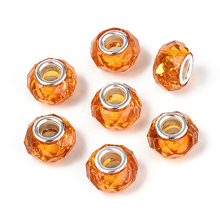 Transparent Resin Rondelle European Beads RESI-N044-01C-1
