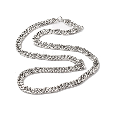 Iron Cuban Link Chain Necklaces for Women Men NJEW-A028-01E-P-1