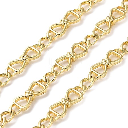 Rack Plating Brass Bowknot Link Chains CHC-C005-05G-1