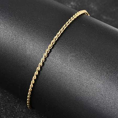 Twist 304 Stainless Steel Link Chains Bracelets for Women BJEW-K240-09G-1