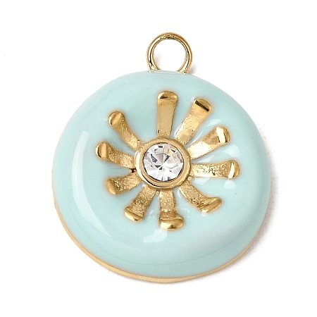 304 Stainless Steel Enamel Pendants SA-CBAFCBF-02G-1