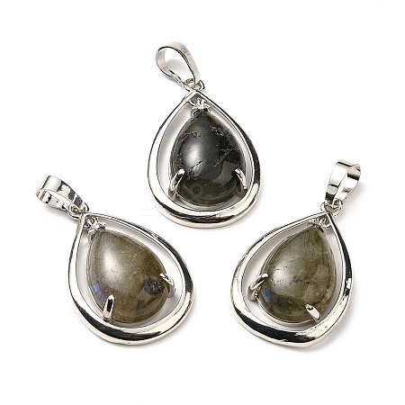 Natural Labradorite Pendants G-B033-04P-17-1