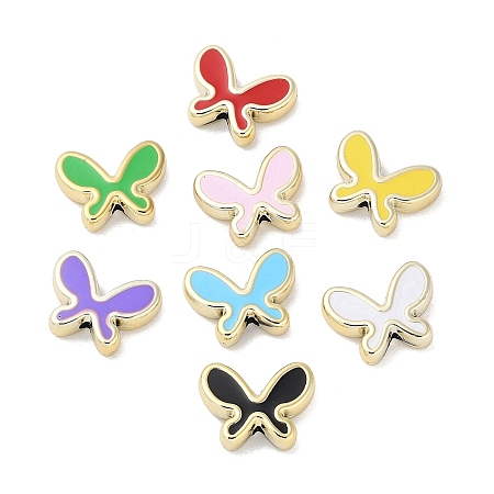 Plating Resin Butterfly Beads RESI-U007-03-1