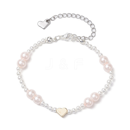 Shell Pearl & Glass Pearl Beaded Bracelets BJEW-JB10622-1