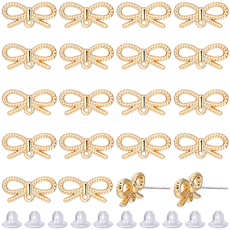 40Pcs Alloy Stud Earring Findings MAK-SC0001-47-1