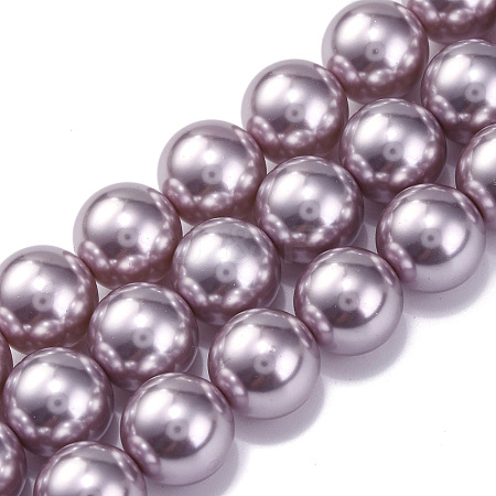 Baking Painted Pearlized Glass Pearl Round Bead Strands PEAR-H019-02E-03-1