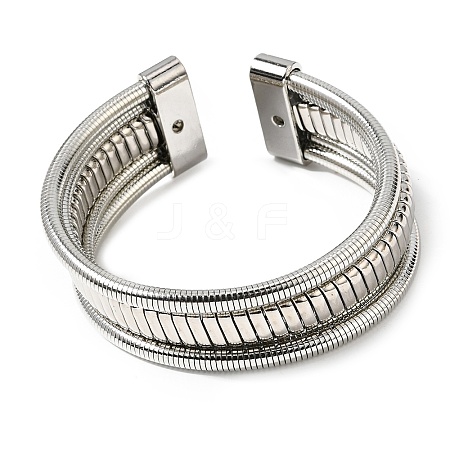Iron Multi-strand Snake Chain Cuff Bangles for Women BJEW-P390-01C-P-1