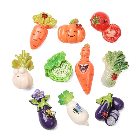 Opaque Resin Imitation Vegetable Cabochons RE-CBA1212-01-1