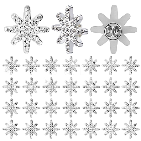36Pcs Plastic with Rhinestone Brooches JEWB-GA00008-1