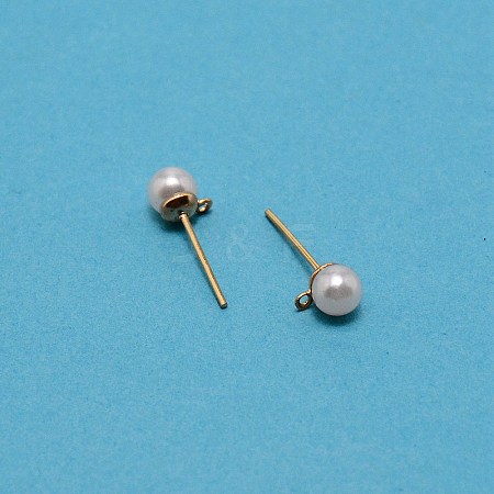 Iron Stud Earring Findings STAS-WH0029-02A-01-1-1