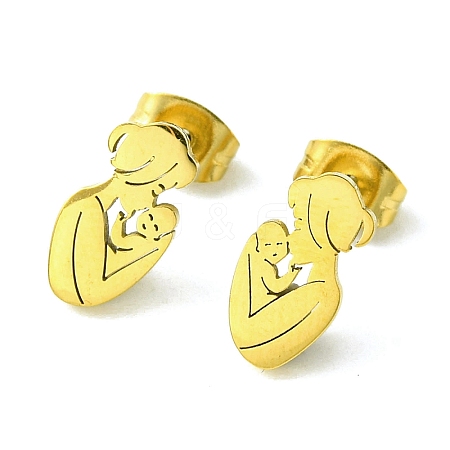 Thanksgiving Day Theme 304 Stainless Steel Stud Earrings LS-EJEW-B041-01G-01-1