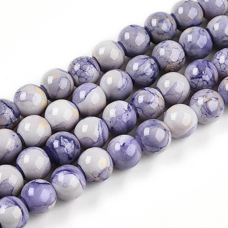 Baking Paint Glass Beads Strands DGLA-N003-10mm-C08-1
