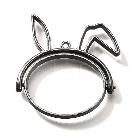 Rabbit Alloy Open Back Bezel Pendants PALLOY-I223-19B-1