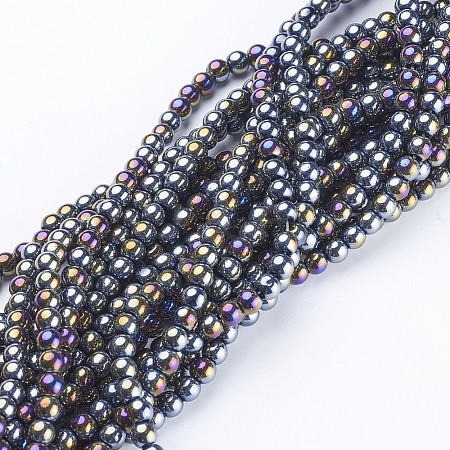 Glass Beads Strands GR4mm27Y-AB-1