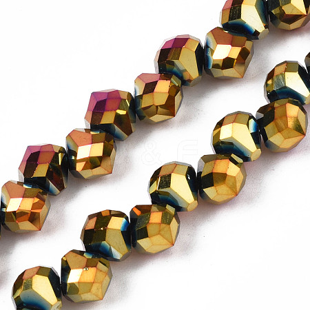 Electroplate Glass Beads Strands EGLA-N006-032-C01-1